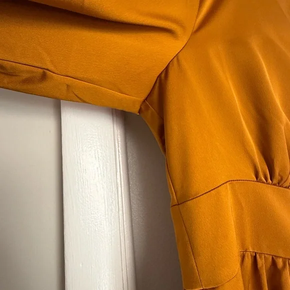 J. Crew NTW Button-Front A-line Midi Dress in Mustard sz 12 - Picture 9 of 11